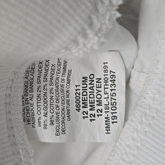 Lee Womens Relaxed Fit Mid Rise White Capris Adjustable Length Size 12 - Picture 5 of 5